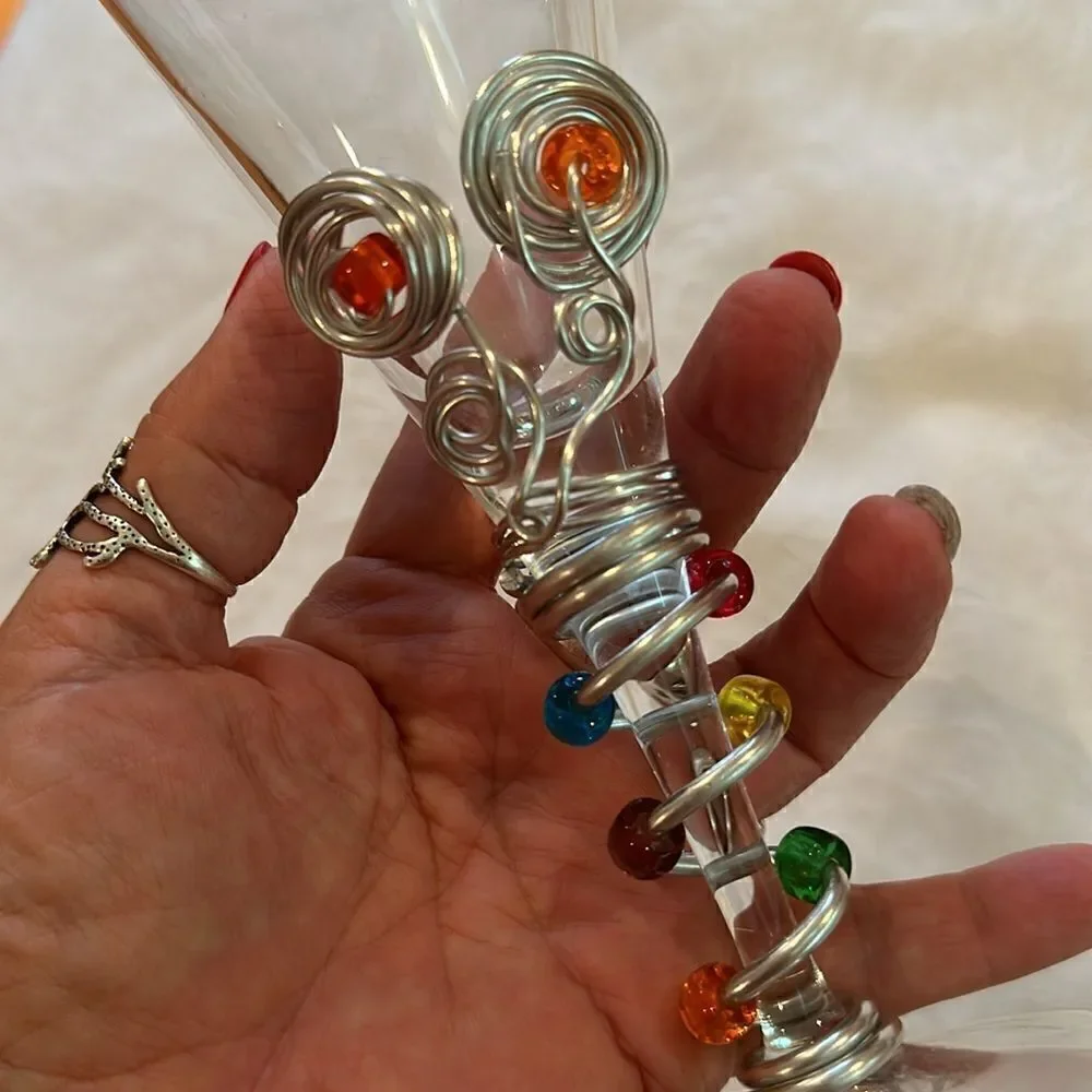 Wine Beverage Goblet Hand Crafted Silver Wire Wrapped Jewels Artisan